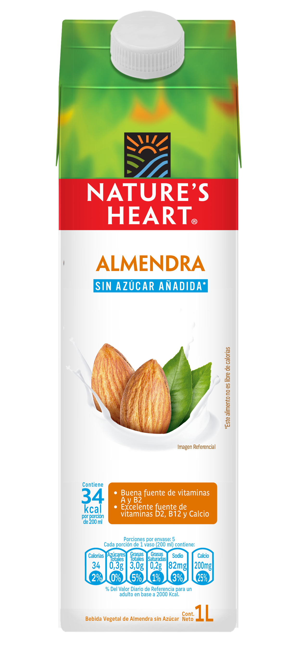 Bebida Almendra sin azúcar 1LT- Nature's Heart