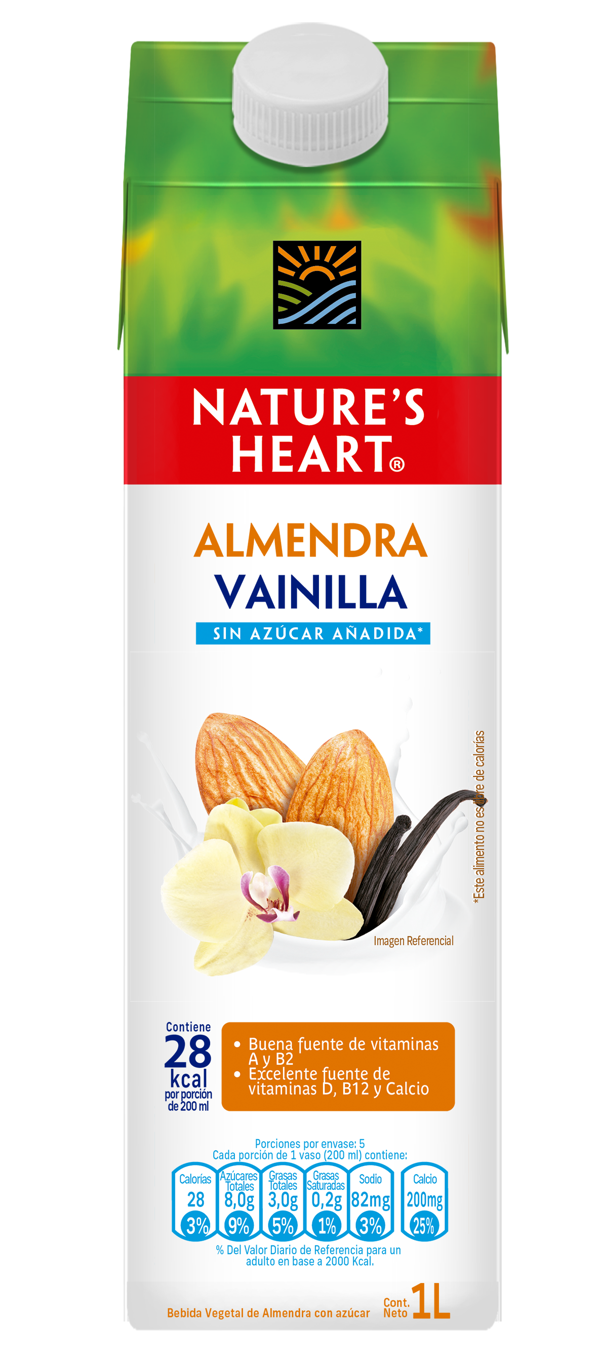 Bebida Almendra Vainilla sin azúcar 1LT - Nature's Heart