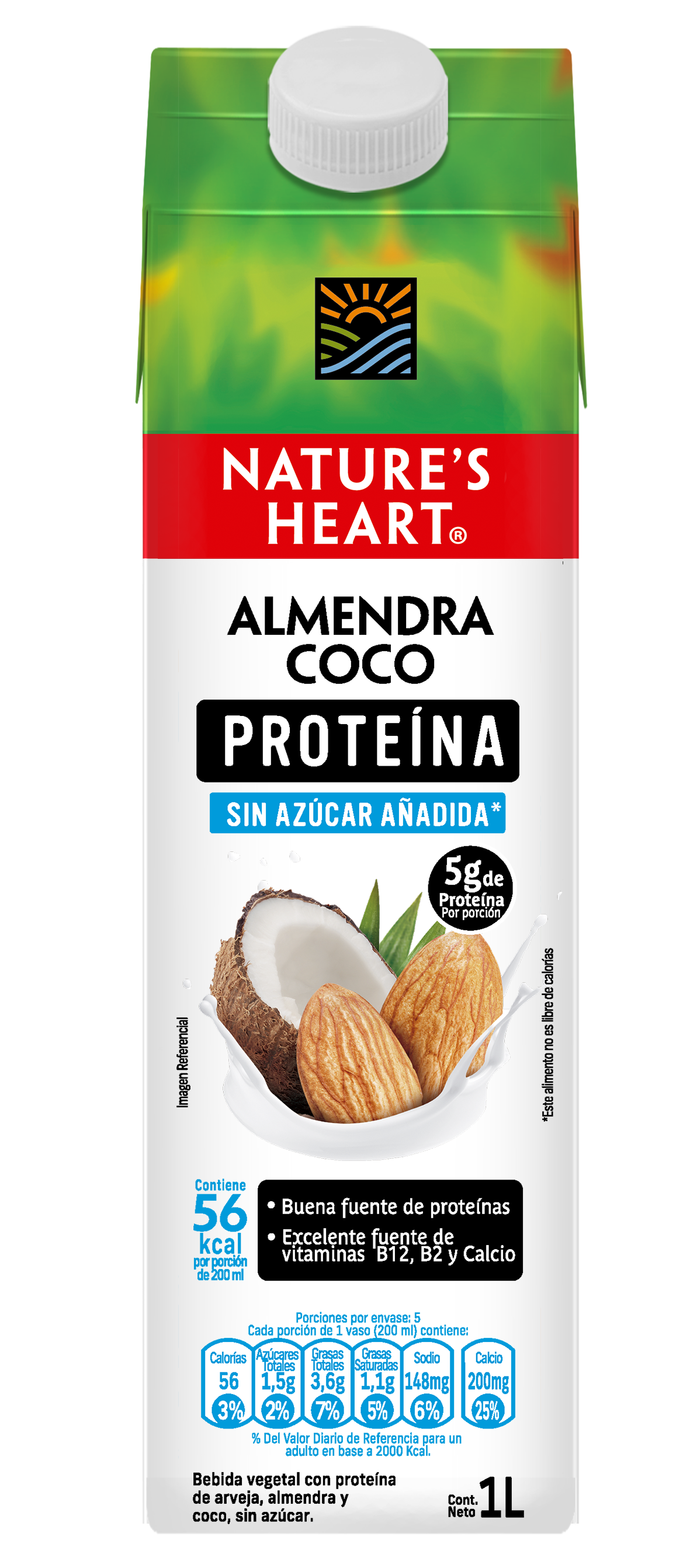 Bebida Almendra Coco Proteína sin azúcar añadida 1LT