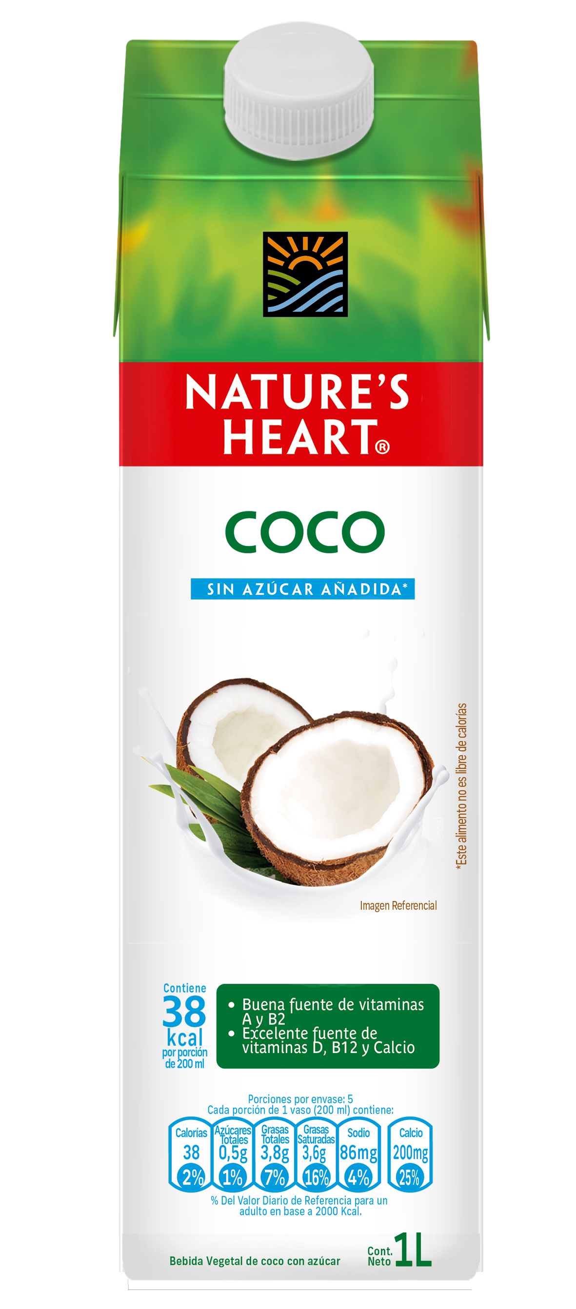Bebida Coco sin azúcar 1LT - Nature's Heart